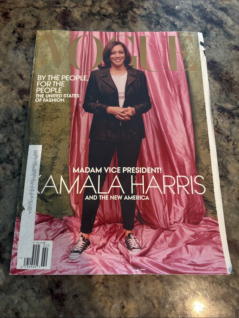Vogue Magazine Cover — Pink and Gold Accent